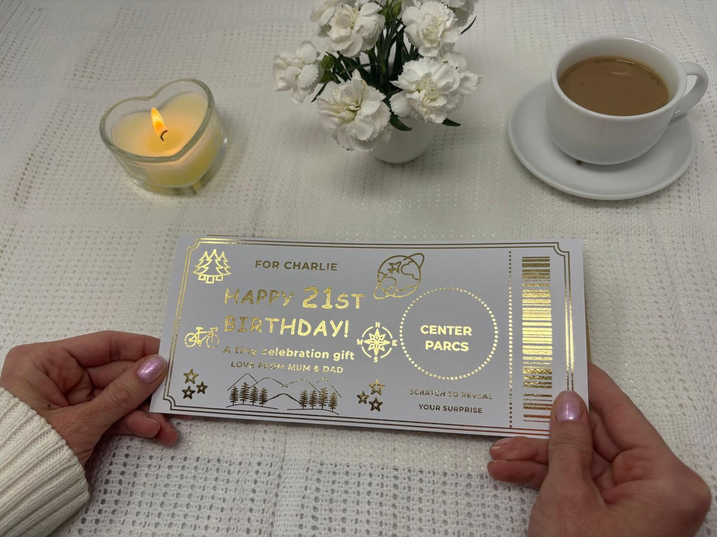 Personalised Gold Adventure 21st Birthday Scratch Reveal Ticket
