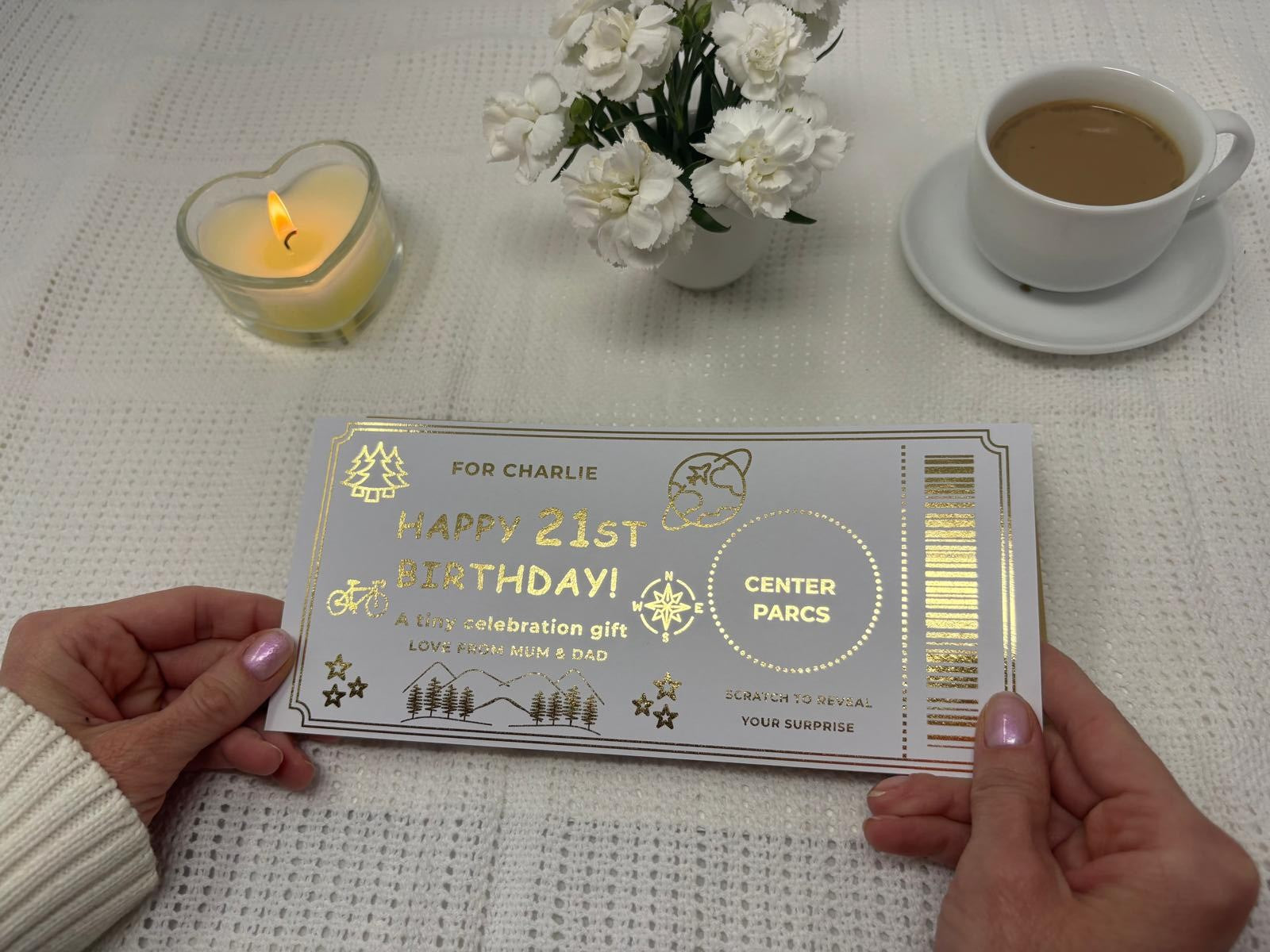 Personalised Gold Adventure 21st Birthday Scratch Reveal Ticket