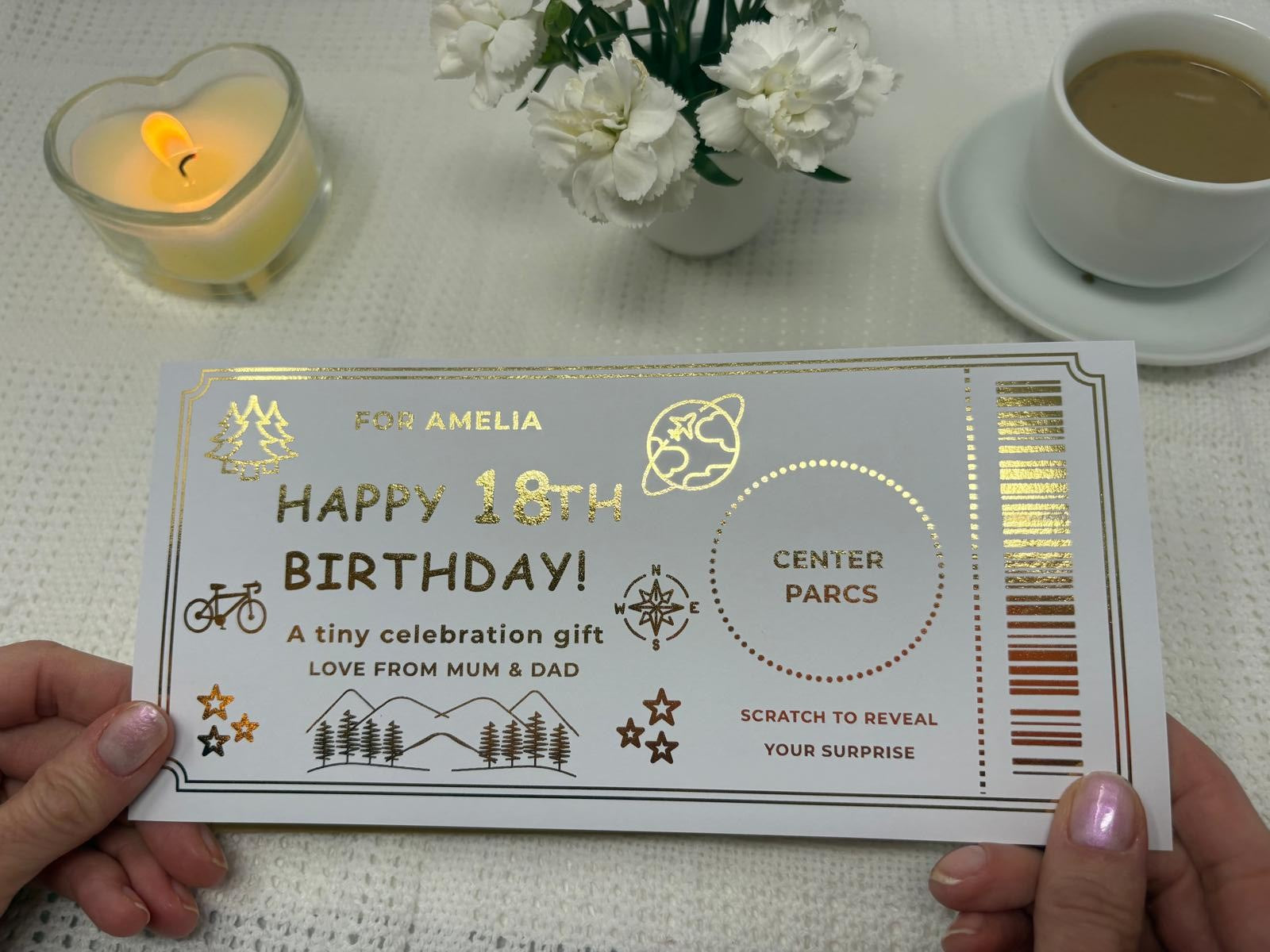 Personalised Gold Adventure 18th Birthday Scratch Reveal Ticket