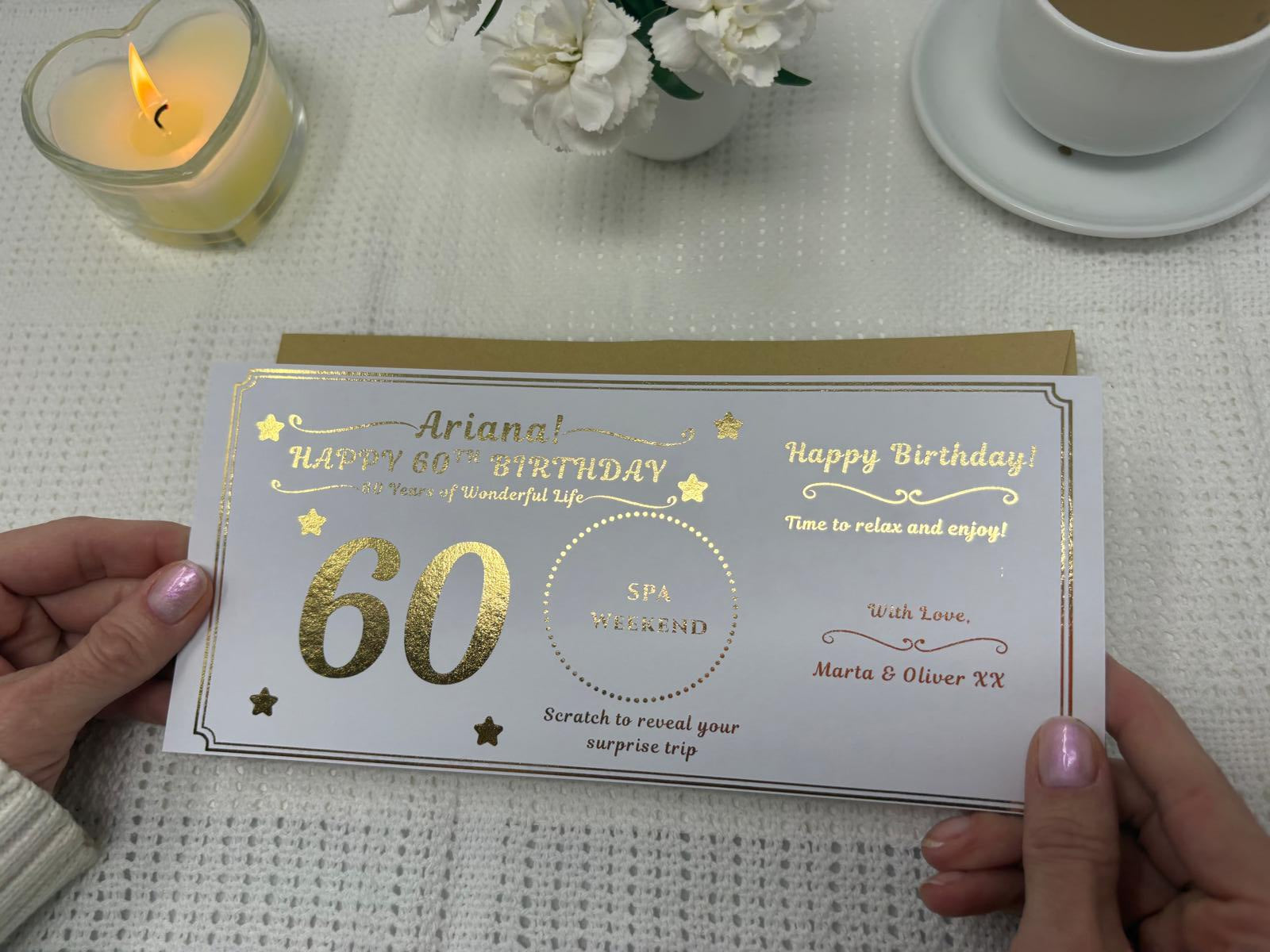 Personalised Gold Milestone Birthday Scratch Reveal Voucher