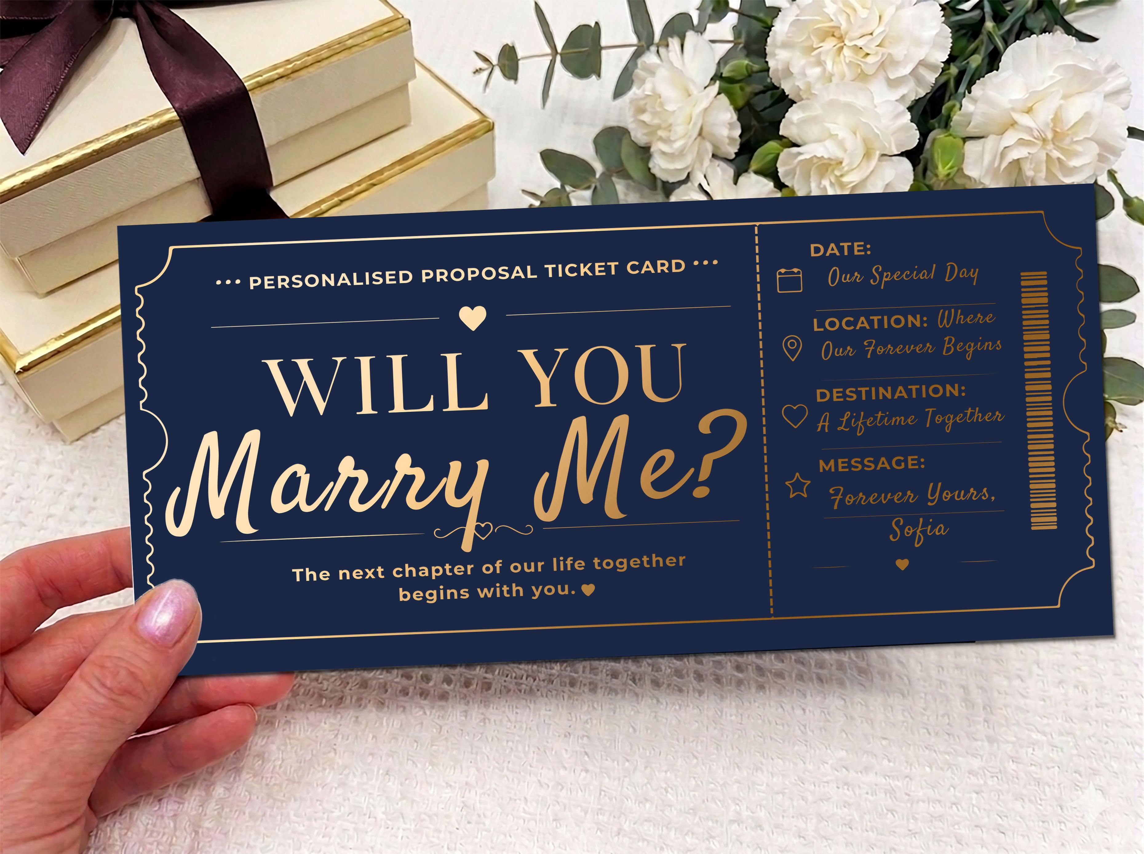 Will You Marry Me Ticket Card, Personalized Proposal Ticket, Romantic Engagement Gift, Custom Wedding Proposal Card