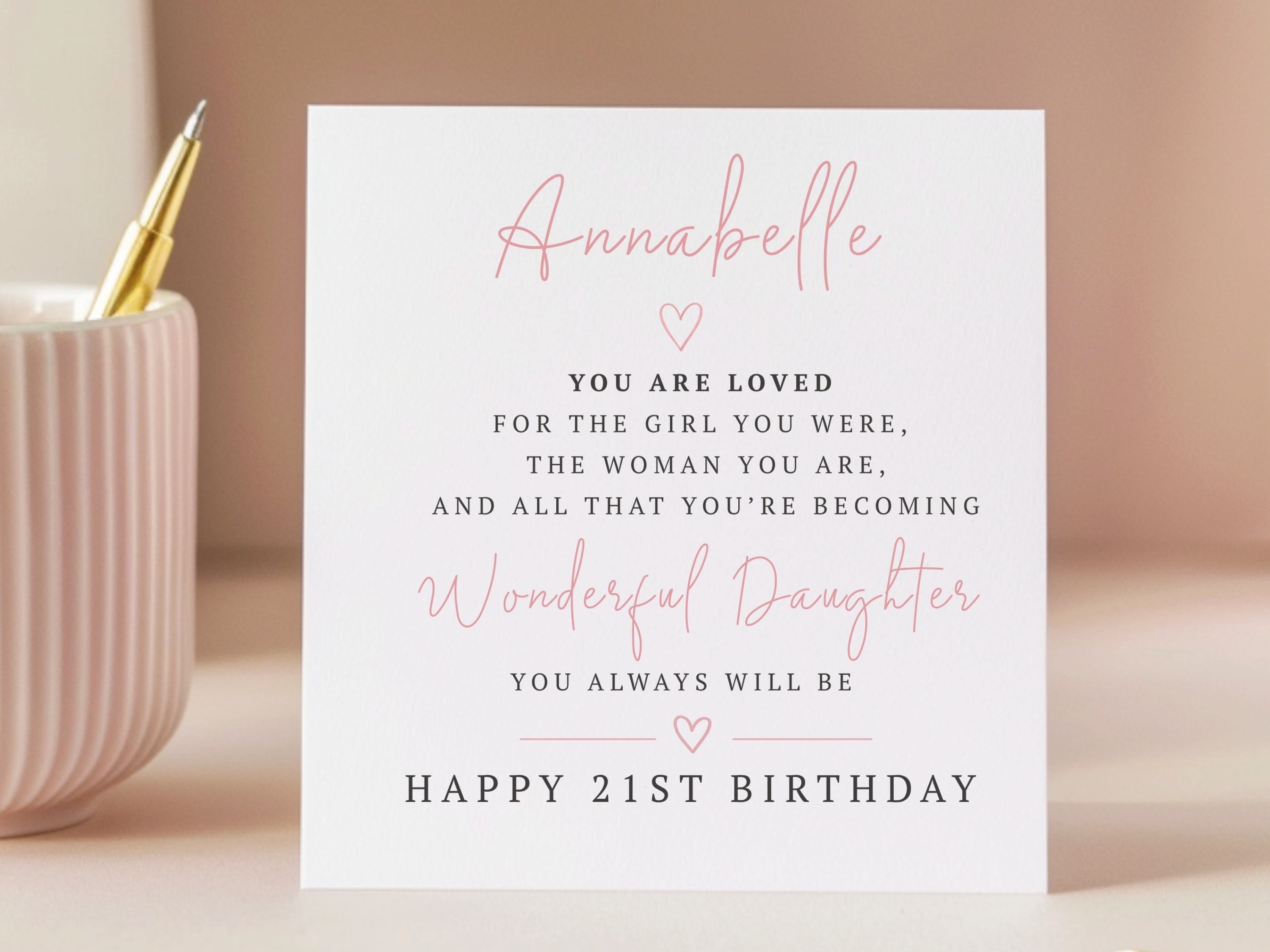 Personalised 21st Birthday Card for Daughter - Sentimental Wonderful Daughter Poem Card
