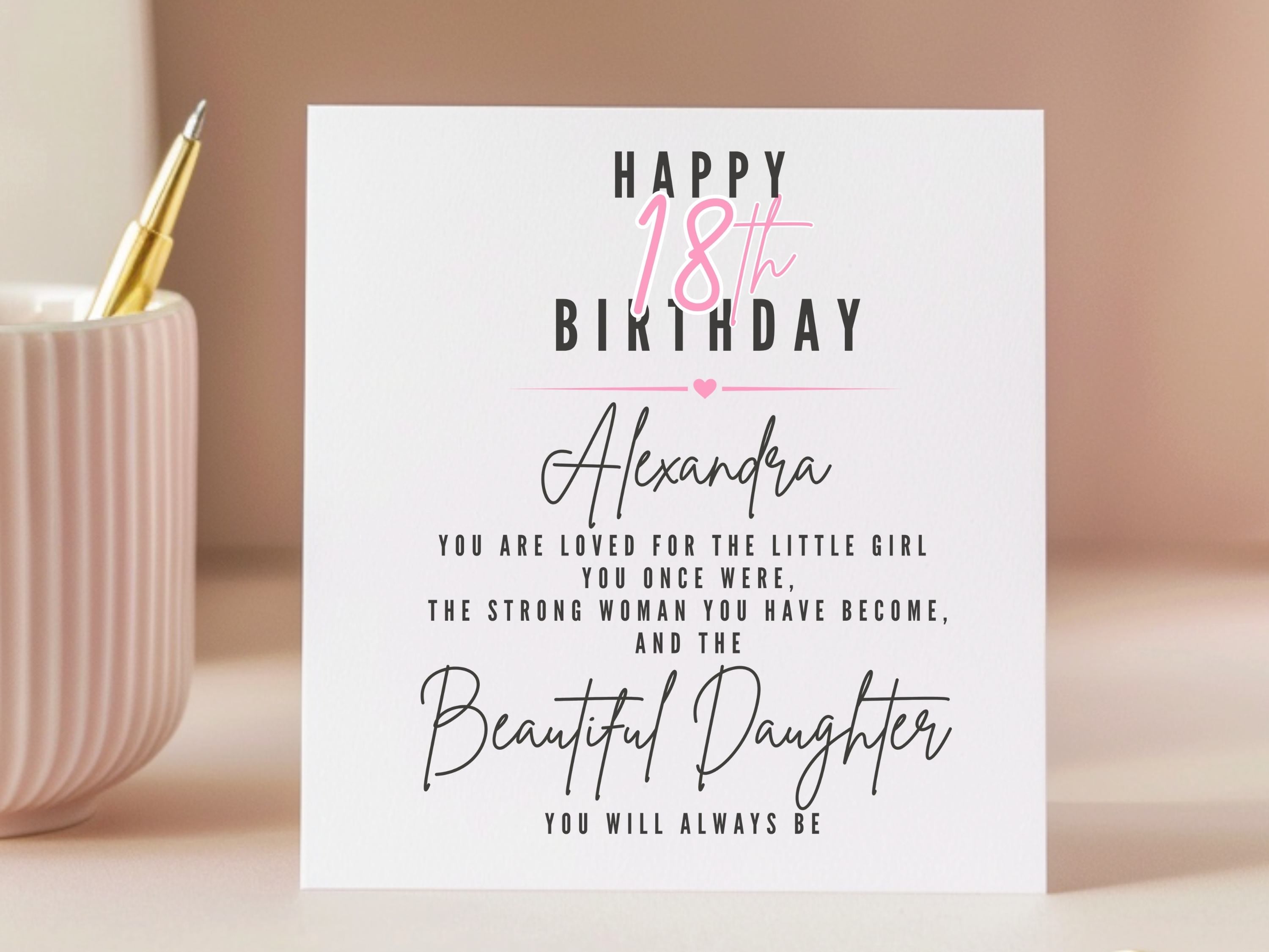 Personalised Birthday Card for Daughter - Sentimental Verse Keepsake Card