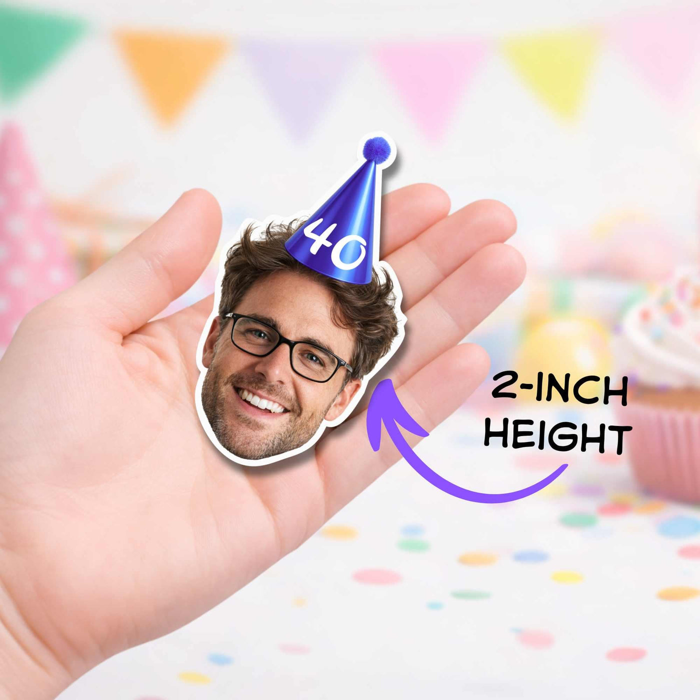 120x Personalised 70th Birthday Cupcake Toppers, Photo Cake Toppers, Custom Adult Birthday Party Decorations