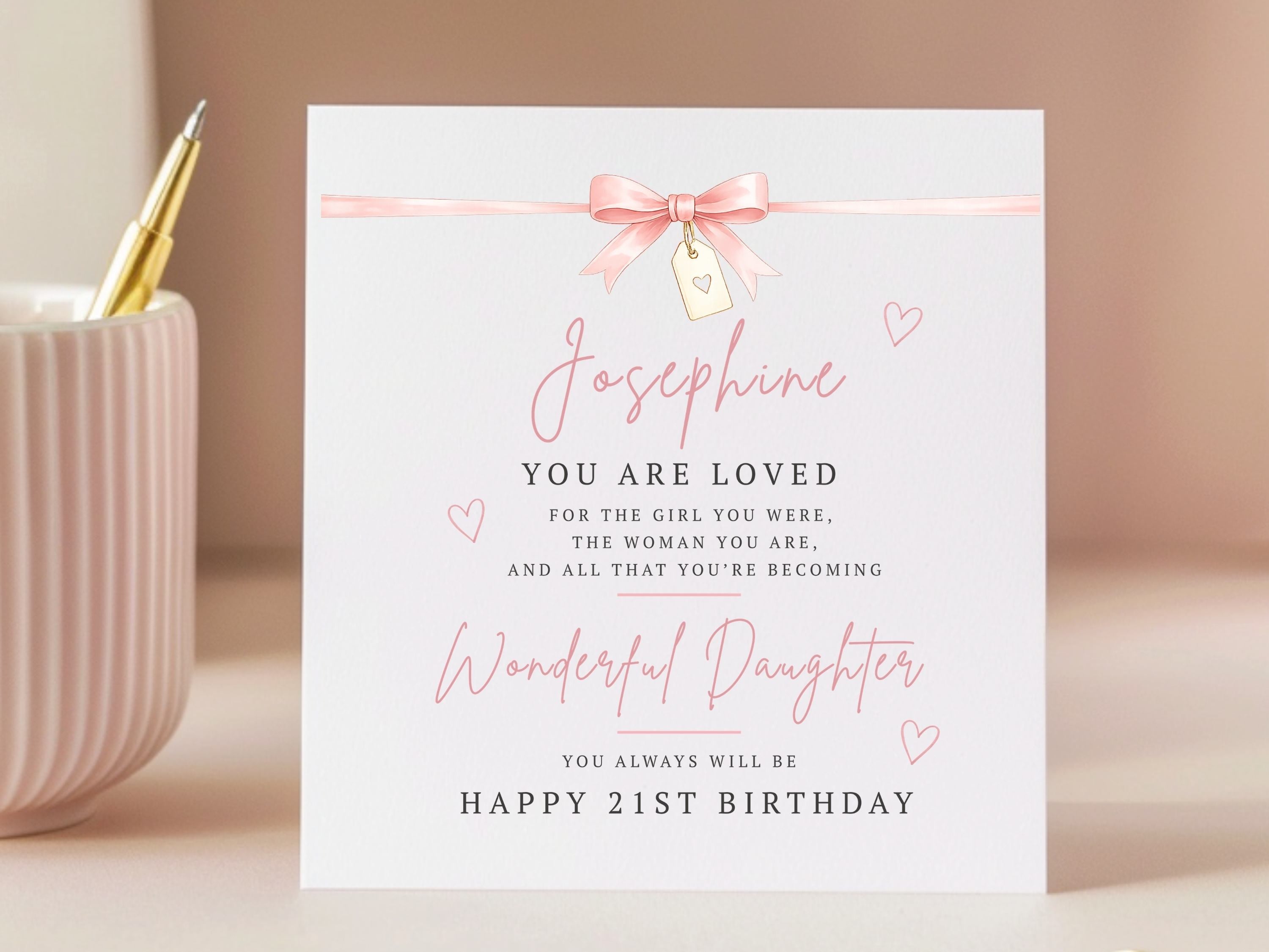 Personalised 'Wonderful Daughter' Birthday Card - Any Age