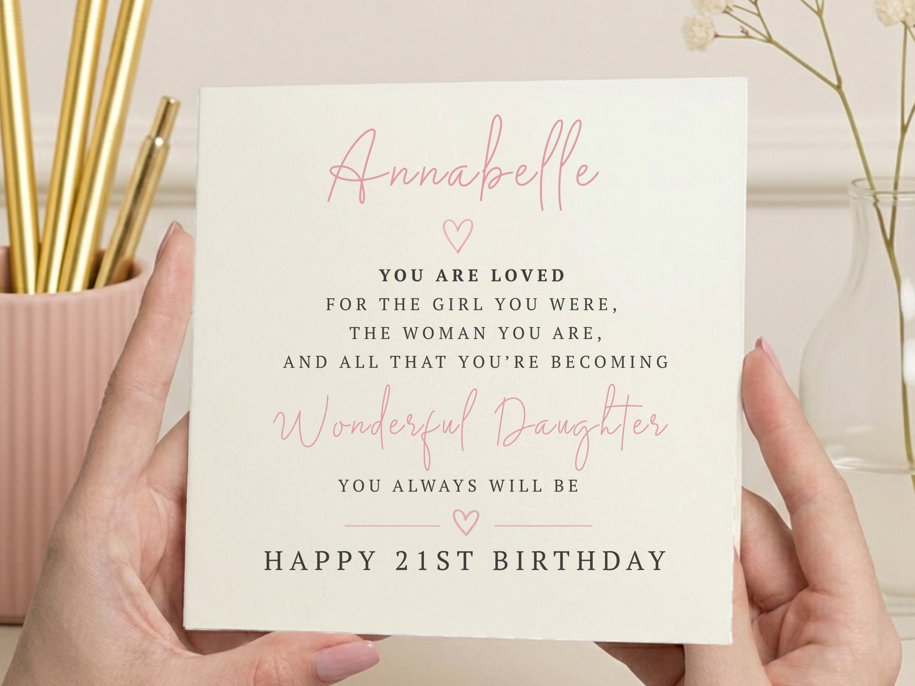Personalised 21st Birthday Card for Daughter - Sentimental Wonderful Daughter Poem Card