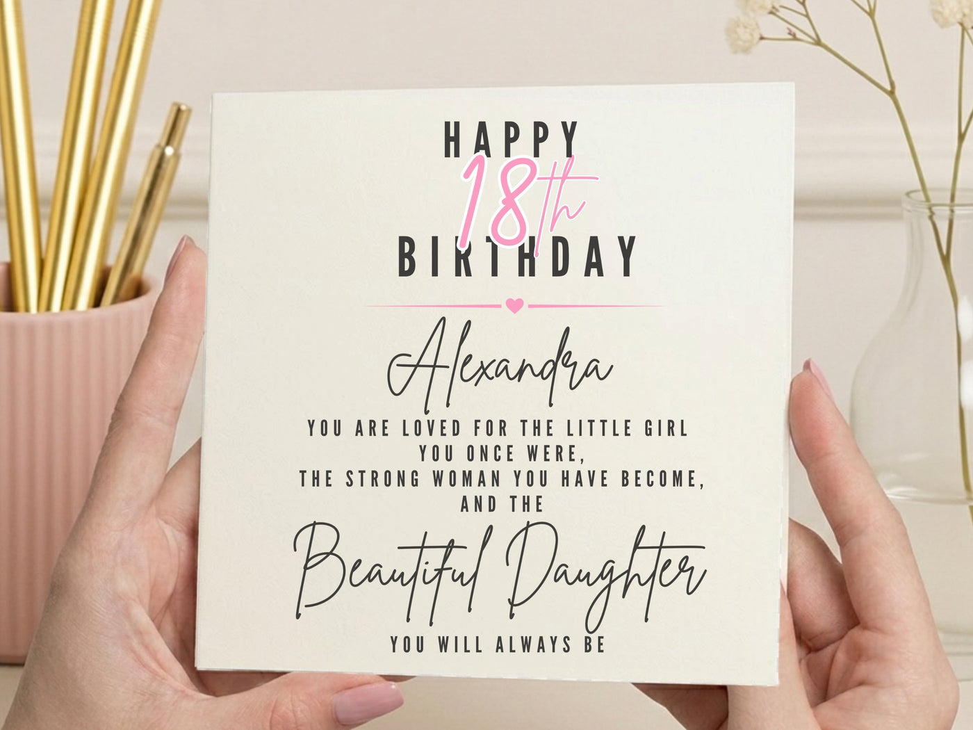 Personalised Birthday Card for Daughter - Sentimental Verse Keepsake Card