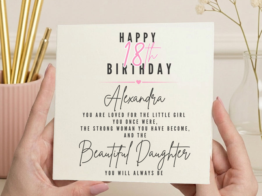 Personalised Birthday Card for Daughter - Sentimental Verse Keepsake Card