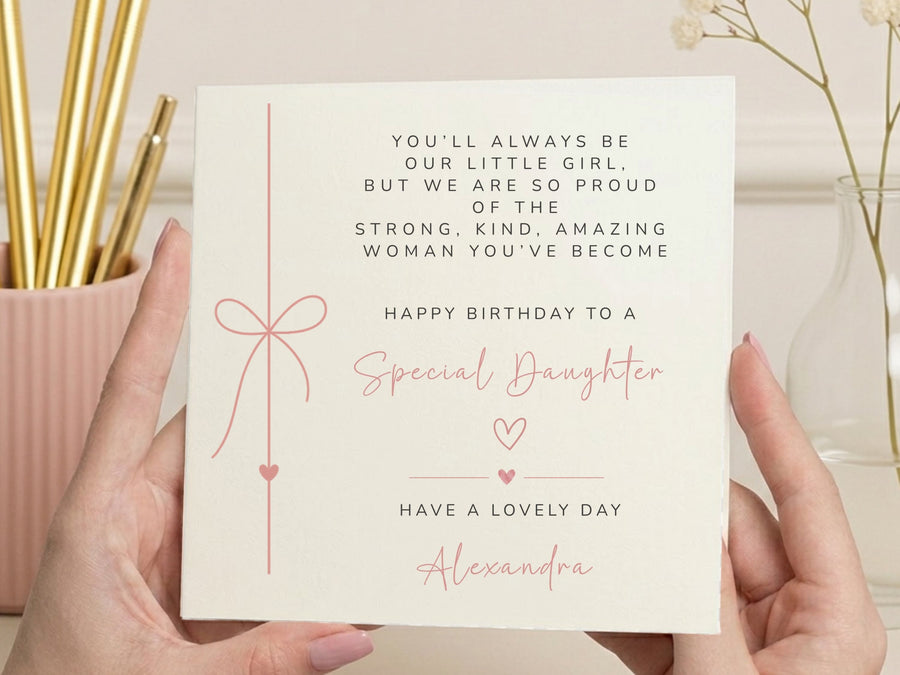 Personalised Special Daughter Birthday Card - Sentimental Verse Keepsake Card
