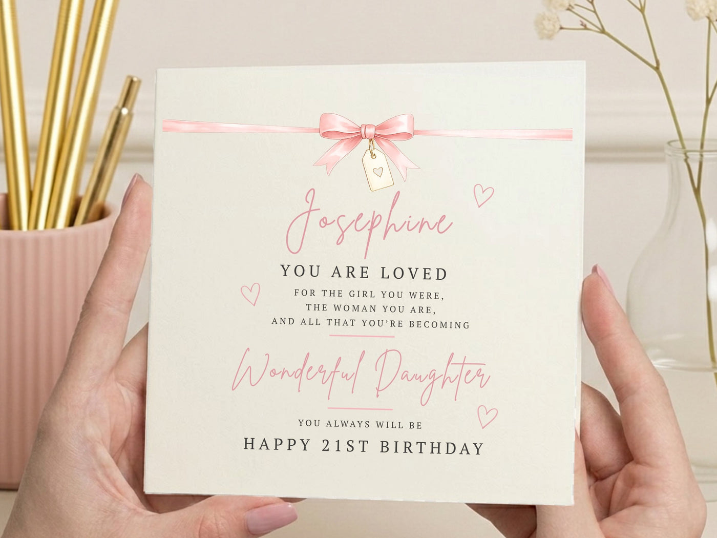 Personalised 'Wonderful Daughter' Birthday Card - Any Age