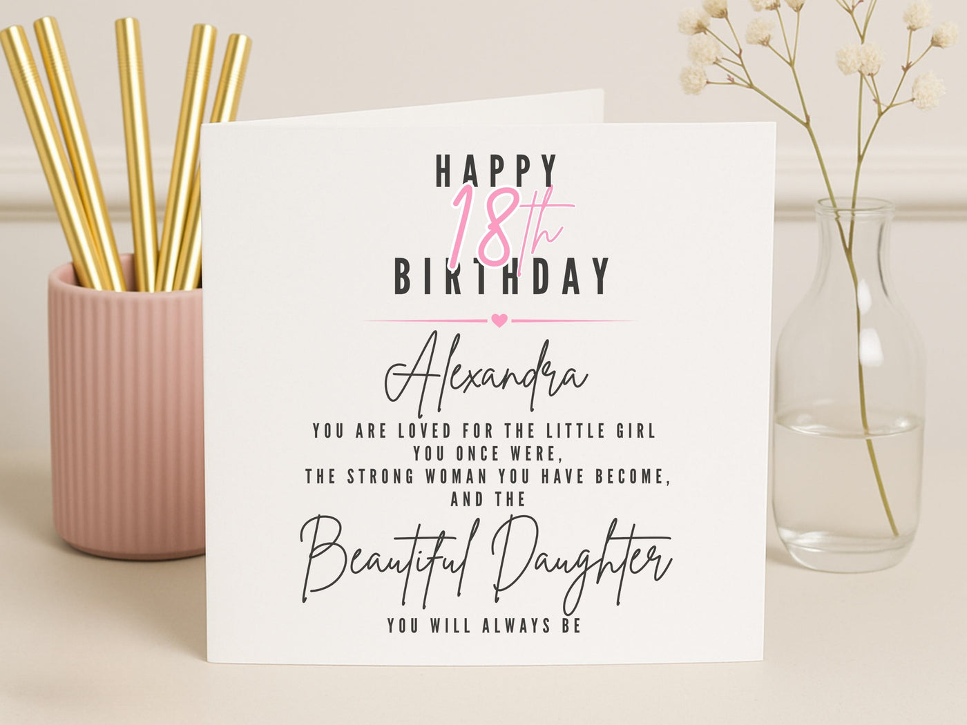 Personalised Birthday Card for Daughter - Sentimental Verse Keepsake Card