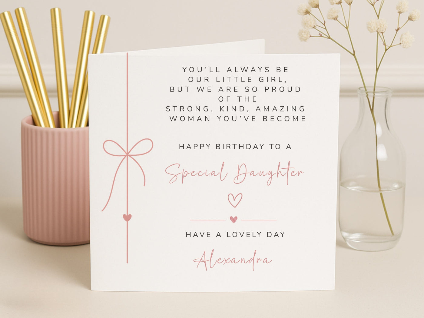 Personalised Special Daughter Birthday Card - Sentimental Verse Keepsake Card