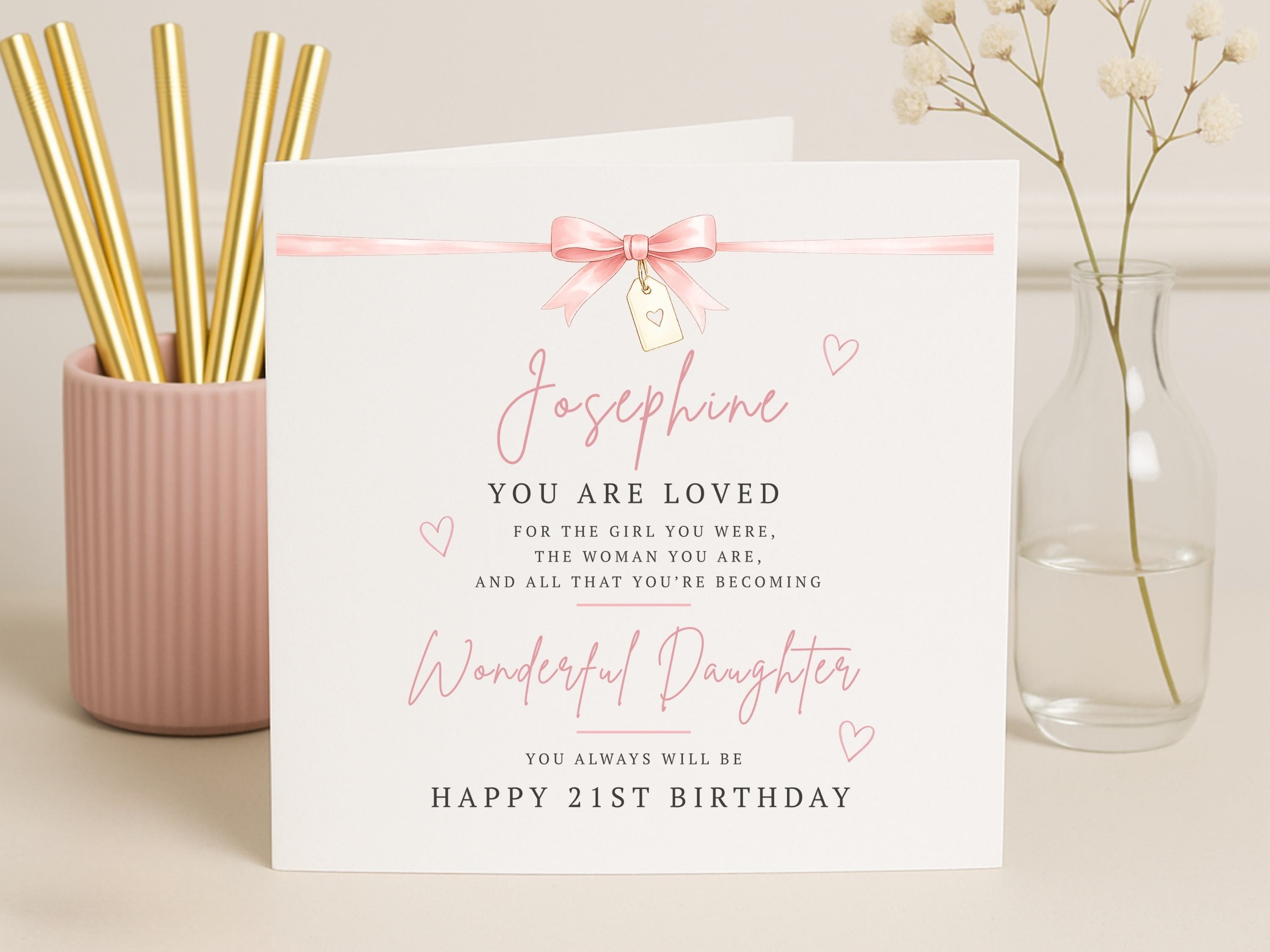 Personalised 'Wonderful Daughter' Birthday Card - Any Age